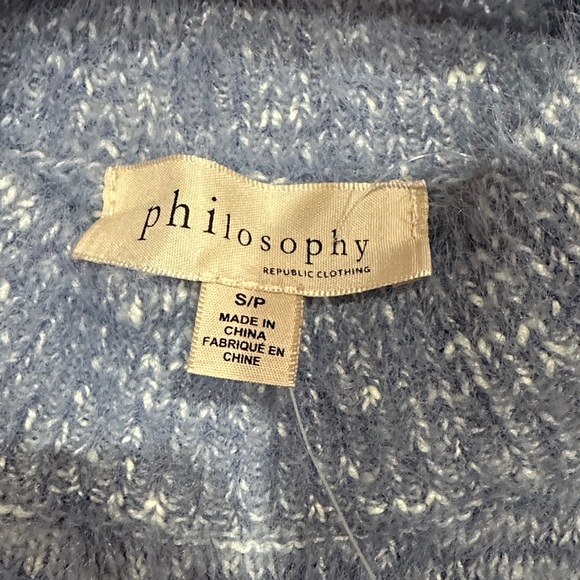NEW Philosophy women Crewneck Sweater in Soft Blue size S - Picture 2 of 9
